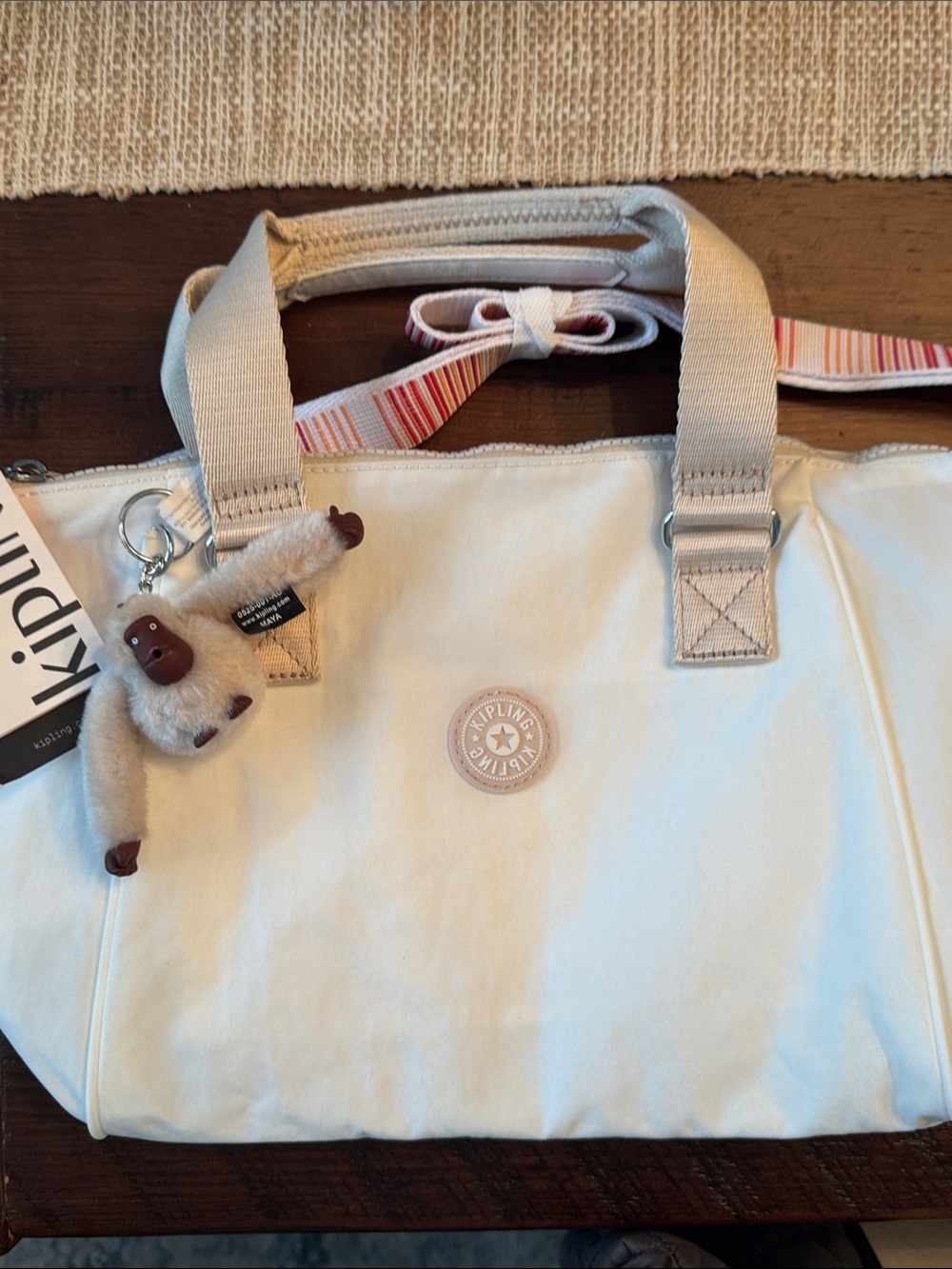 Kipling Amiel Alabaster Multi Stripe NWT